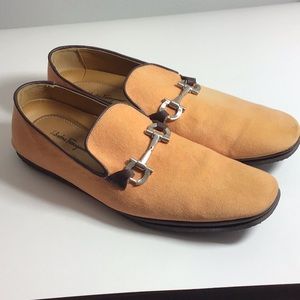 Salvatore Ferragamo, mens orange canvass loafers 12